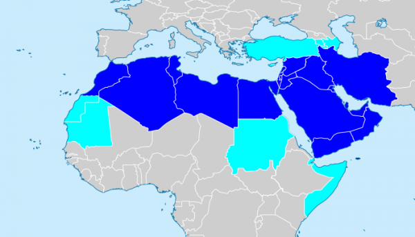 중동-북아메리카 지역 지도