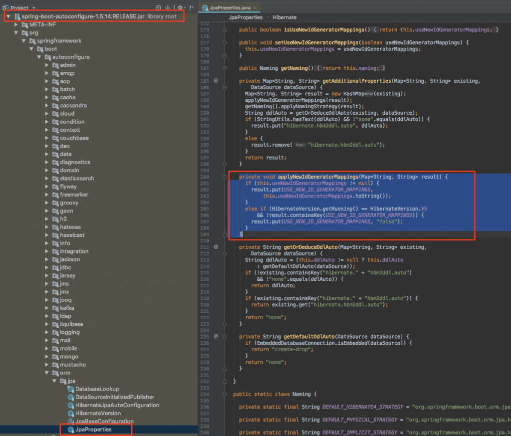 갈무리. 스프링 부트 1.5 코드 'hibernate.id.new_generator_mappings' 프로퍼티를 FALSE로 설정